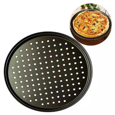 China Sustainable 6-20 Inch Premium Extra Thick Heavy Duty Nonstick Easy To Clean Pizza Mesh Pans for sale