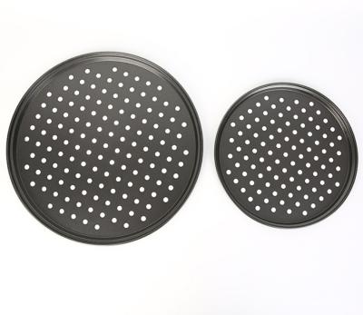 China Sustainable Hot Sale Product Carbon Steel Liner 6-14inch Round Non-Stick Pizza Pan Baking Tray for sale