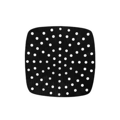 Cina Amazon Supply Accessory Mat Black 8 Inch PTFE Air Fryer Direct Liner With Silicone Grippers 6-9 Inch Or Customized in vendita