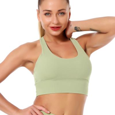 China Breathable cross back gathering yoga fitness bra women's running sports clothes news sports classic women's underwear for sale