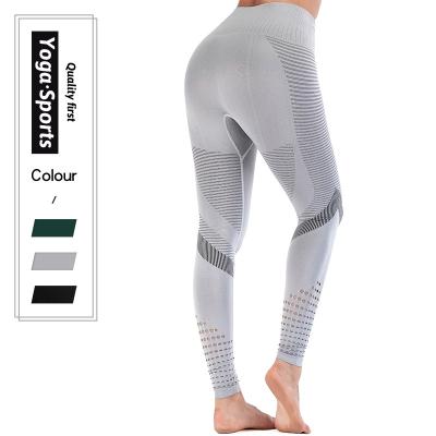 China New Antibacterial Mesh Fishing Yoga Pants Color Gaiters Quickly High Waist Hip Dry Solid Seamless Tights Women for sale