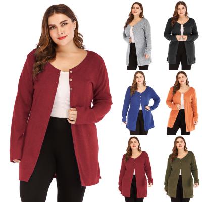 China 2021 New Sustainable Plus-size Women's Cardigan Knit Long Coat Cardigans Women's Sweater Women's Winter Sweaters for sale