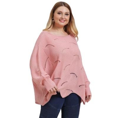 China Viable large size women's autumn and winter bat lantern loose sleeve knit pullover irregular sweater for sale