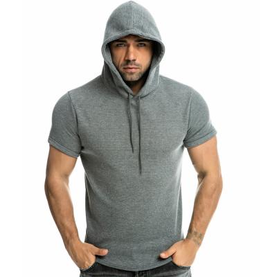 China Summer Casual Men's Spring And Sleeve QUICK DRY Hooded T-Shirt Half Sports Hooded T Shirt for sale