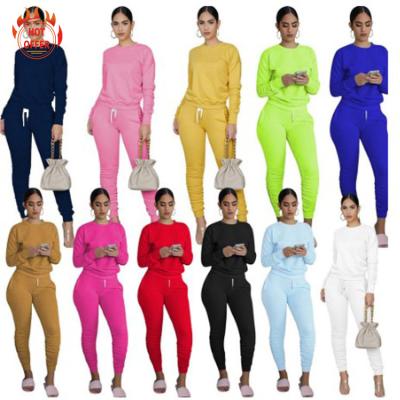 China Breathable 2021 Wholesale Winter Outfits Knit Jogger Pants 2 Piece Women Pants Two Piece Set for sale