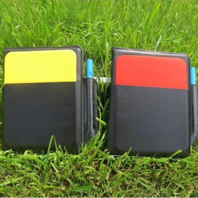 China New Plastic Leather Soccer Football Referee Case With Red Card And Yellow Card for sale