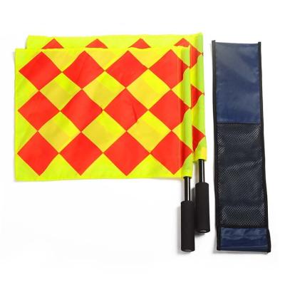 China Soccer Sport Soccer Linesman Referee Flag Metal Pole Foam Handle With Transport Packing for sale