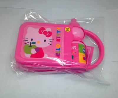 China Sustainable Plastic Kids School Bento Lunch Box With Water Bottle for sale