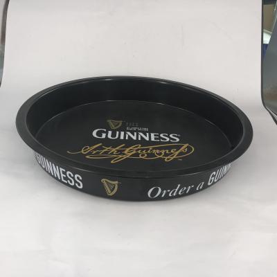 China Plastic Anti-Slip Bar Tray Beer Sevring Tray 14 Inch Round Dia.36cm Ice Beer Tray for sale