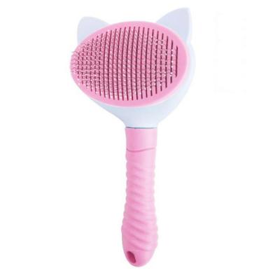 China Viable Hair Removal Needle Comb Cat Puppy Remover Bath Dog Hair Removal Grooming Comb One-Key Bathing Pet Comb for sale