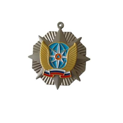 China Europe & Custom Logo Security Army Metal Weld Medals Nickle Plated Military US Government Badge Badges ZSLANGBAO for sale