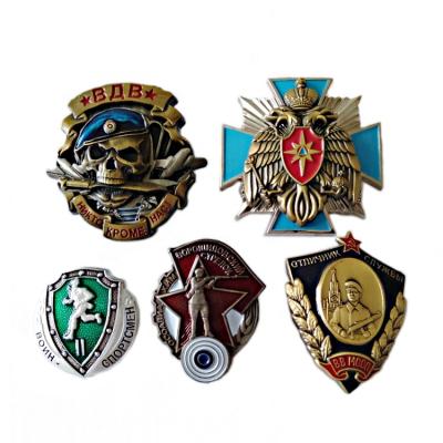 China Europe & 3D Enamel Pin Badges Military Emblem Supplier Custom USA China Soft Honor Medal Badge for sale