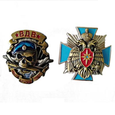 China Europe & Wholesale USA Design Your Own Custom Logo Military Eagle Wing Badge Medal 3D Metal Enamel Badges For Hat for sale