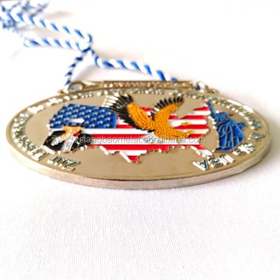 China Europe & USA Shape Souvenir Medal Medallas United Oval Indicated Metal Award Medals for sale