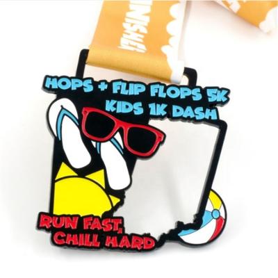 China Free Design 3D Sport Medal Custom Logo Kids Running Medal Metal Marathon Medals Plating for sale