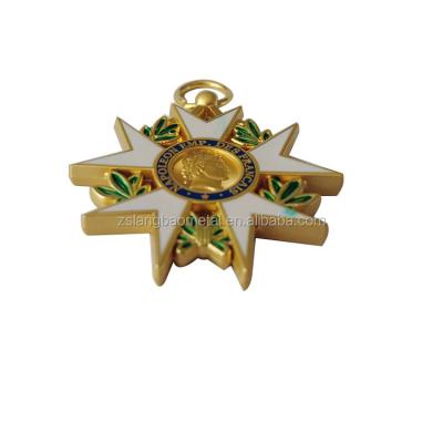 China Europe & USA Honor Custom Medal Star Logo Military Souvenir Medals Olive Leaf Commemorative Medal for sale