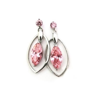 China Vintage Fashion Jewelry Vintage Dangle Earrings Stone Pink Decoration Dangle Earring For Women for sale