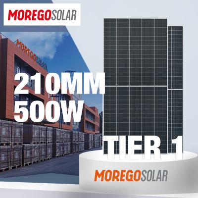 China Moregosolar Best Mono Power Half-Cell Solar Panels 500W 505W Solar Photovoltaic Panels Roof Tiles For hpme 1MW Solar System 210mmx210mm for sale