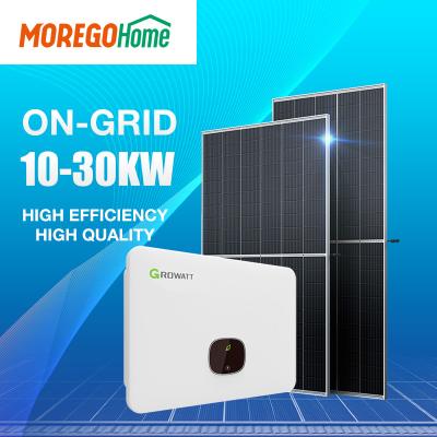 China Moregosolar Home On Grid 20KW 10KW 30KW 50KW Full Grid Solar Panels Tied Solar Power System For Residential Solar Power System for sale