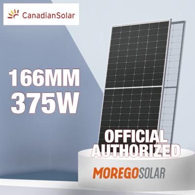 China Canadian mono solar power system solar panel price 375W 370W 365W 360W perc half cut solar module in Cameroon for sale