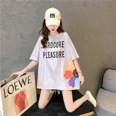 China OEM ODM Solid Color Custom Women's Breathable Logo Short Sleeve Oversized Tshirt Camiseta Playeras de mujer 2022 QUICK DRY for sale