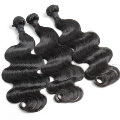 China Unprocessed Brazilian Body Wave 10A Body Wave 12 Inch to30 Black Color 100% Black Hair Top Quality Virgin Hair Bundles for sale