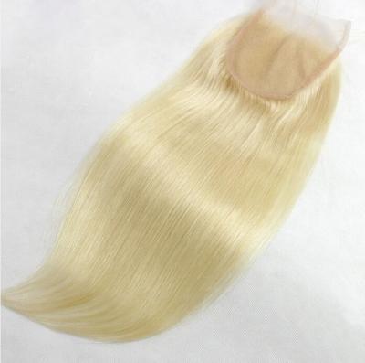 China Popular Straight Human Hair 10a Grade #613 Straight Human Hair Lace Closure #613 6*6 With Closure 100% Virgin Hair Weft Extensions for sale