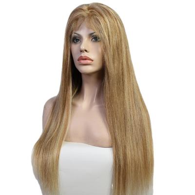 China Wave Front Wig 4*4 200% Silky Straight Human Hair #p8/613 Lace Front Wig for sale