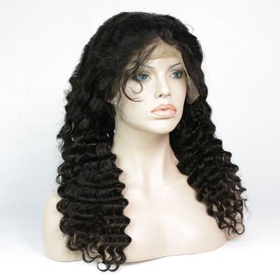 China Indian Remy Deep Wave 360 ​​Full Lace Wig 130% Density Deep Wave Indian Remy Wig, High Density Lace Front Wig for sale