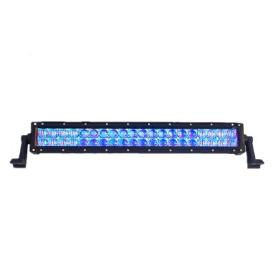 China IP68 20 Inch 126W 12V Off Road Multi Color RGB LED Drive Work Diecast Aluminum Housing Light Bar For 4x4 Trucks for sale