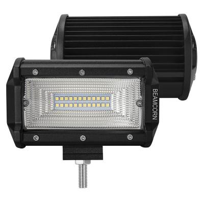 China High Quality Diecast Aluminum Housing LED Driving Lamps Square Aluminum Auto Lights 72W Spot LED Work Driving Light Bar For Truck Car for sale