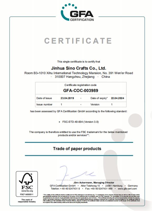 FSC - Jinhua Sino Crafts Co., Ltd