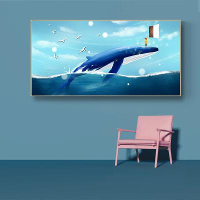 China Eco-friendly Hot Selling 3D Digital Oil Painting DIY Handmade Blue Whale Painting By Numbers Kits Wall Art Picture for sale