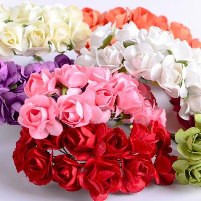 China Recyclable Paper Rose Artificial Flower Wedding Party DIY Gift Box Doll Decoration for sale