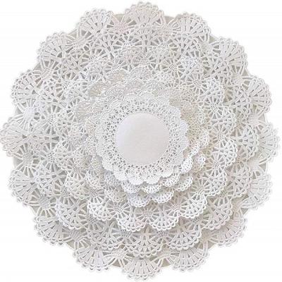 China Viable Size Custom Multi Color Decorative Design Tableware Lace Doily Paper Doilies Bright Cup Mat for sale