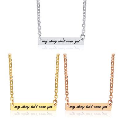 China Manufacturer Wholesale Stainless Steel Waterproof Name Plate Necklace Custom Jewelry for sale