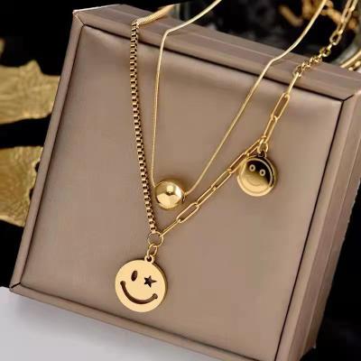 China Fashion Waterproof Non Tarnish Custom OEM Stainless Steel Hyper Allergenic Smile Face Jewelry for sale