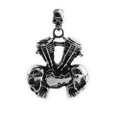 China Eco-Friendly Customized Titanium Steel Skull Double Skull Dominant Originality Fashion Pendant for sale