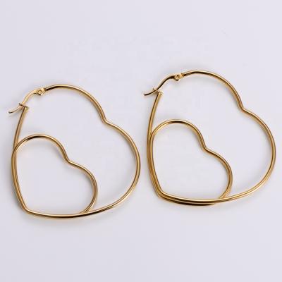 China CLASSIC Factory Outlet Fashion Simple Atmospheric Stainless Steel Heart Shaped Stud Earrings For Women for sale