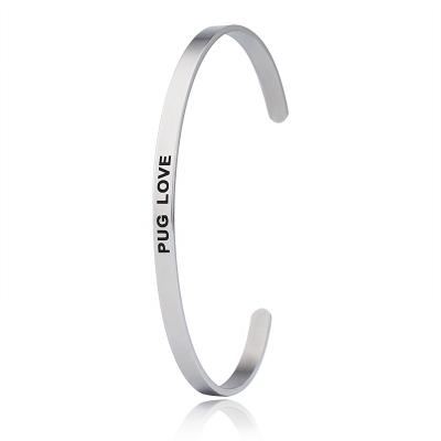 China 4MM Stainless Steel CLASSIC Bangle Fashion Gold Plated Cuff Bangle Custom Personalized Engraved Bracelet for sale