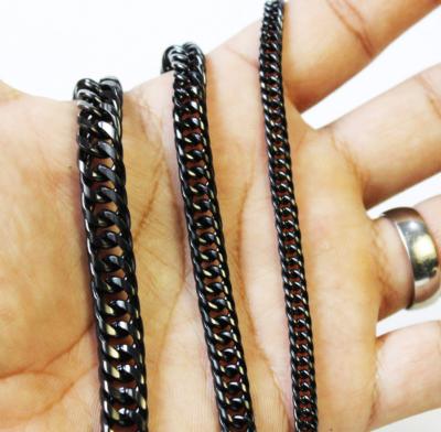 China CLASSIC Cool Black Color Stainless Steel Cuban Link Restrictor Necklace Stainless Steel Chain Cuban Chain For Man for sale