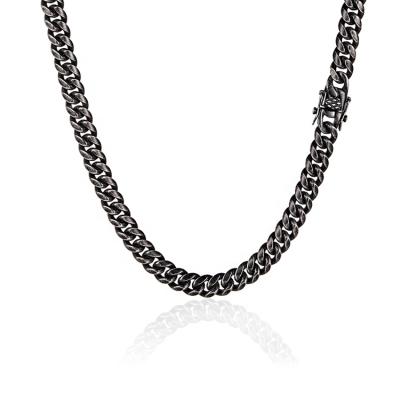 China CLASSIC Black Chain Necklace Hiphop Men Limit Stainless Steel Chain Thick Cuban Chain Necklace for sale