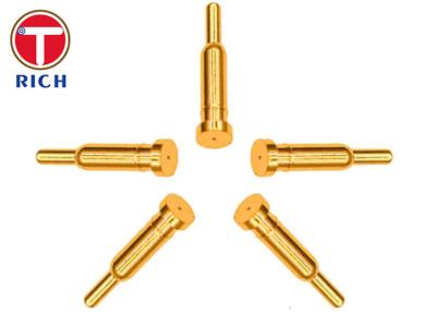 China Galjanoplastia del barril que procesa las piezas de cobre amarillo de la cama de latón de la aguja del cobre de la punta de prueba del conector de las piezas del CNC en venta