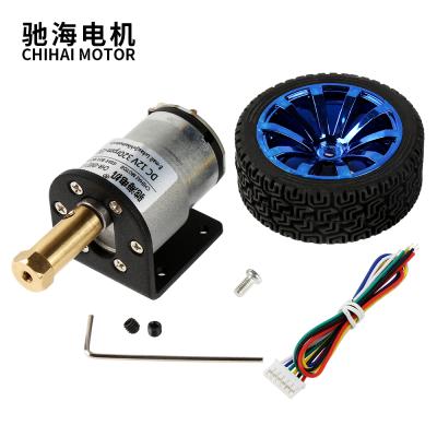 China FAN ChiHai Motor CHR-GM37-520ABHL 60mm Metal Mecanum Wheel with 12v Encoder Motor for DIY RC Car for sale