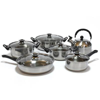 China Durable Durable 6 Piece Pot Stove Stock Soup Kettle Stainless Steel Kitchen Set Non Stick Cookware Set for sale