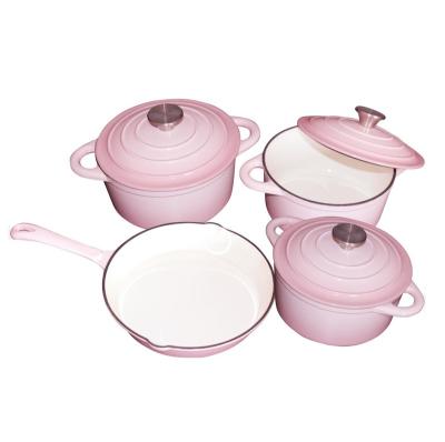 China Kitchen Sustainable Wholesale High Quality Non Stick Cast Iron Enamel Casserole Cookware Casserole Set for sale