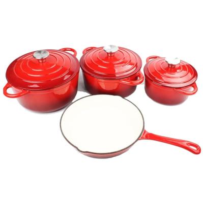 China Factory Kitchen Sustainable Saucepan Set Non Stick Cast Iron Saucepan Set for sale