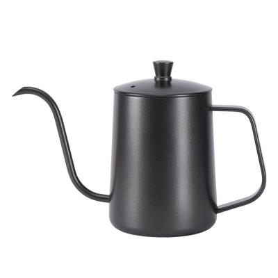 China High Quality Durable Stainless Steel 350ml 600ml Black Water Outlet Wire Drawing Coffee Kettle White Fine 5mm Pot for sale