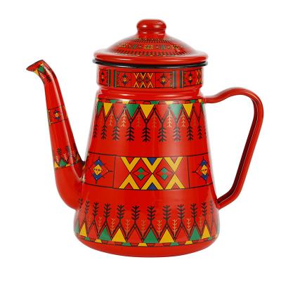 China Hot Sale 1.5L 1.2L Light Porcelain Enamel Kettle Teapot Water Coffee Stocked Luxury Kettle for sale