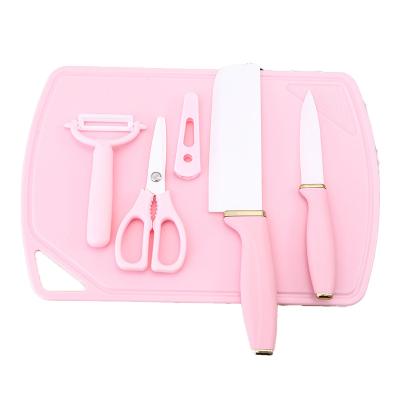 China Viable Wholesale Ceramic Vegetable Board Peeling Scissors Knife Fruit Kitchen Knife Set for sale